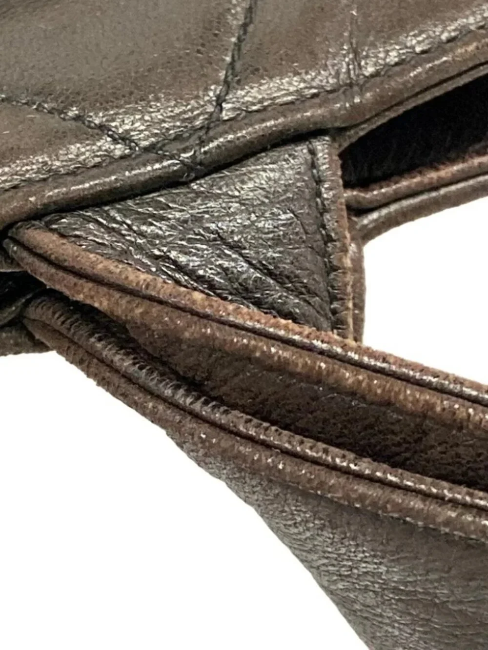 CHANEL Matelasse Dark Brown Lambskin Tote Bag Gold hardware